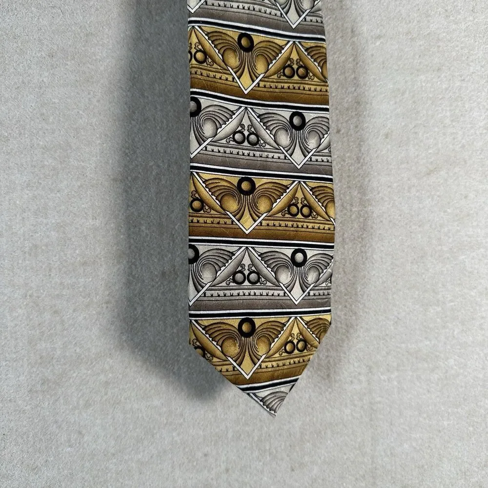 Grateful Dead 710 Ashbury Second Set Silk Men’s Tie Necktie Yellow Gold White